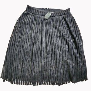 Torrid Womens Size 16 Black Mesh Stripe Alpine Midi Skirt New With Tags